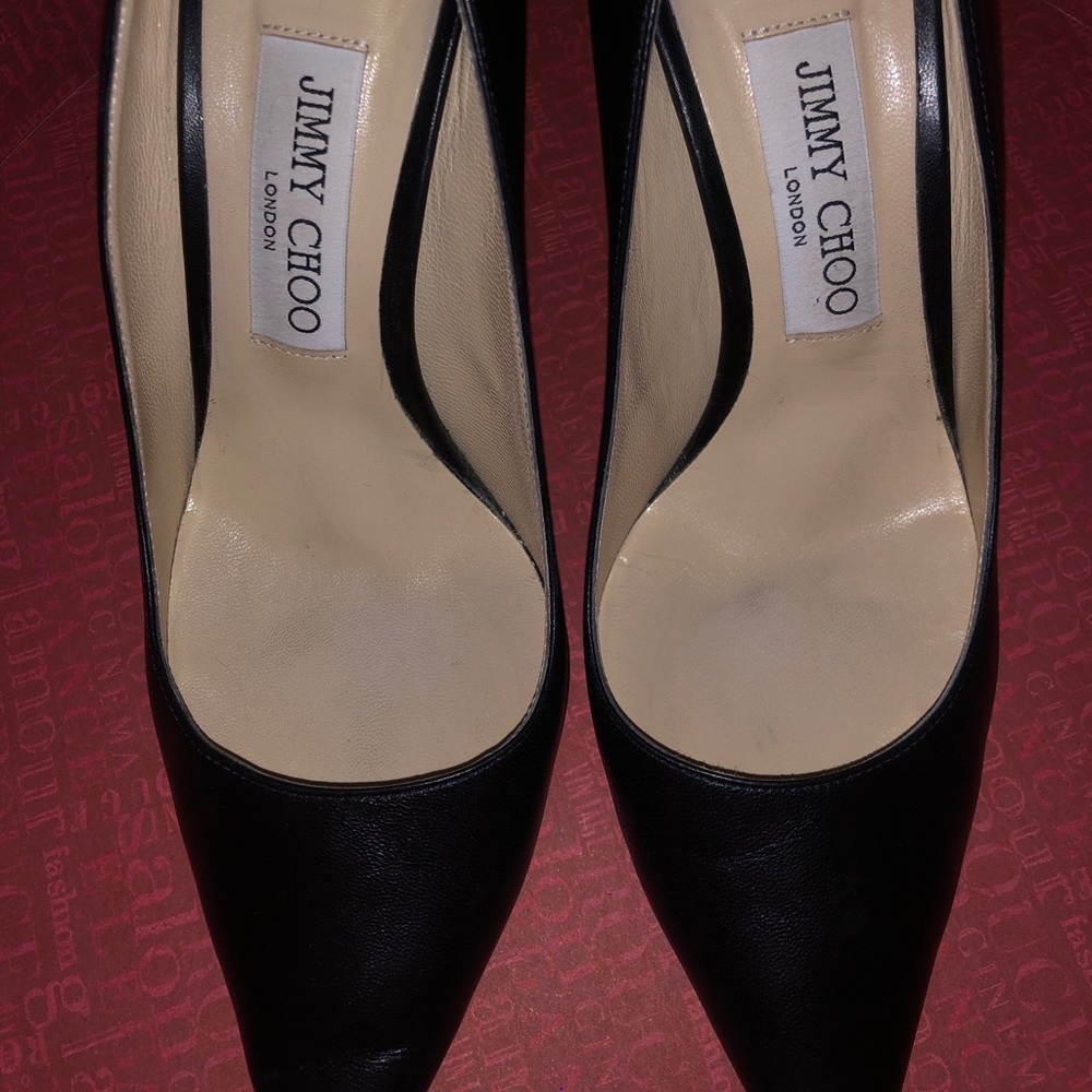 Jimmy Choo heels, black leather size 37